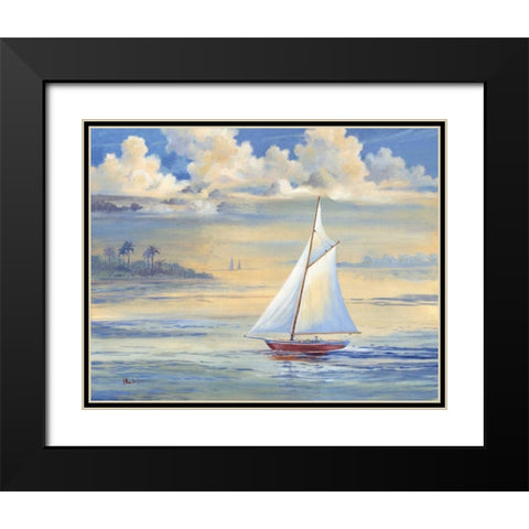 Bay of Palms Black Modern Wood Framed Art Print with Double Matting by Brent, Paul