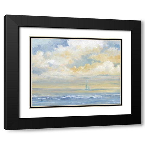 Misty Morning Sail Black Modern Wood Framed Art Print with Double Matting by Brent, Paul