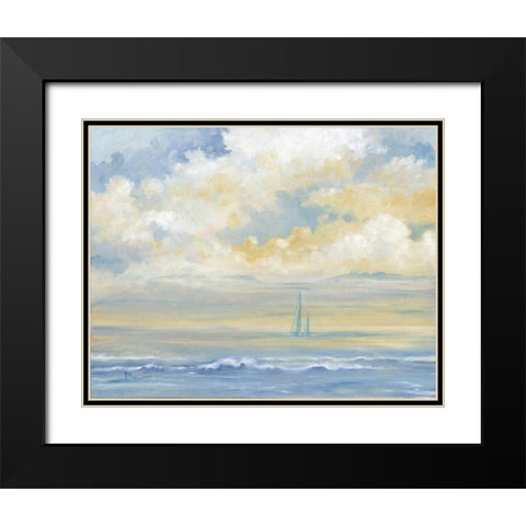 Misty Morning Sail Black Modern Wood Framed Art Print with Double Matting by Brent, Paul