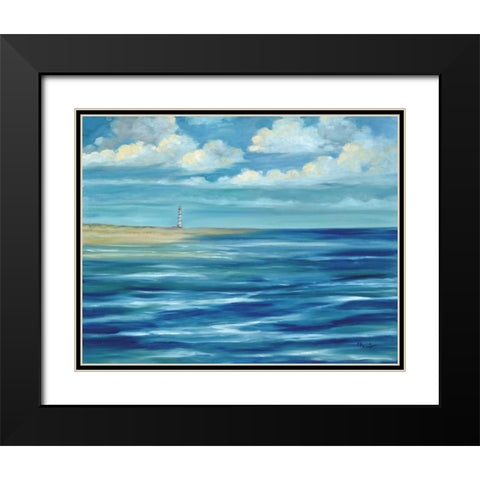 Summerset Lighthouse Black Modern Wood Framed Art Print with Double Matting by Brent, Paul
