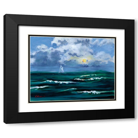 Sailboat Cloudscape Black Modern Wood Framed Art Print with Double Matting by Brent, Paul