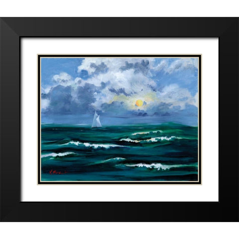 Sailboat Cloudscape Black Modern Wood Framed Art Print with Double Matting by Brent, Paul