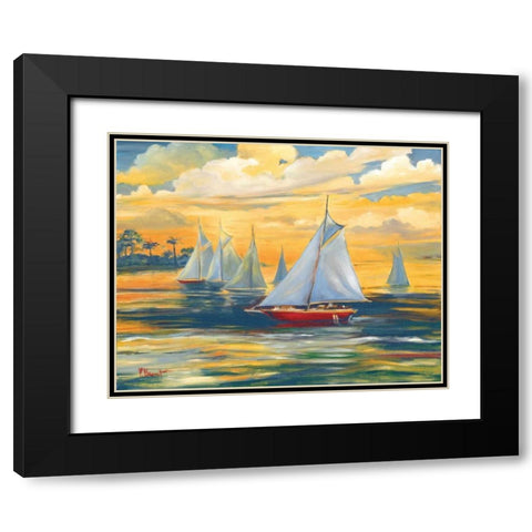 Golden Bay Black Modern Wood Framed Art Print with Double Matting by Brent, Paul