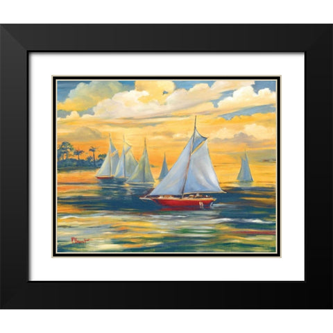 Golden Bay Black Modern Wood Framed Art Print with Double Matting by Brent, Paul