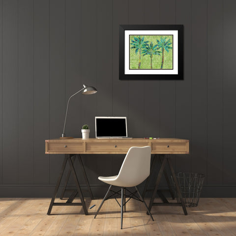 Paradise Palms Green Black Modern Wood Framed Art Print with Double Matting by Brent, Paul