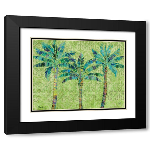 Paradise Palms Green Black Modern Wood Framed Art Print with Double Matting by Brent, Paul