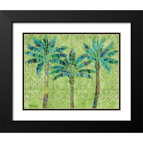 Paradise Palms Green Black Modern Wood Framed Art Print with Double Matting by Brent, Paul