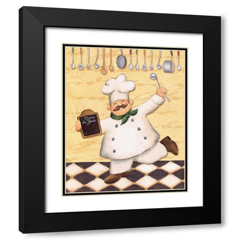Le Chef et le Menu Black Modern Wood Framed Art Print with Double Matting by Brissonnet, Daphne