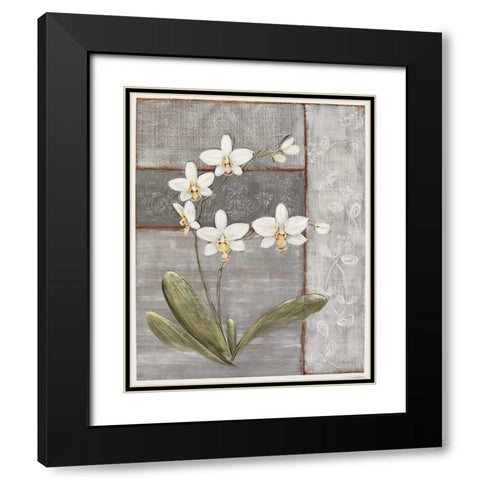 Orchid Shimmer II Black Modern Wood Framed Art Print with Double Matting by Braun, O.