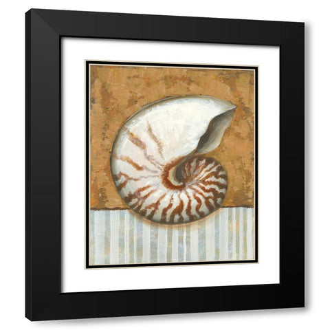 Vintage Shell I Black Modern Wood Framed Art Print with Double Matting by Bates, K.