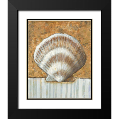Vintage Shell III Black Modern Wood Framed Art Print with Double Matting by Bates, K.