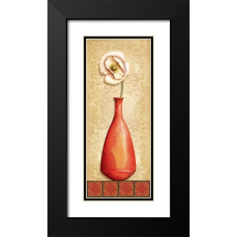 Asian Red III Black Modern Wood Framed Art Print with Double Matting by Corbin, Delphine