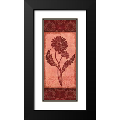 Daisy Silhouette Black Modern Wood Framed Art Print with Double Matting by Corbin, Delphine