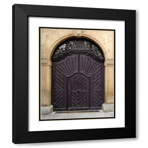 Prague Door III Black Modern Wood Framed Art Print with Double Matting by Christensen, Jim