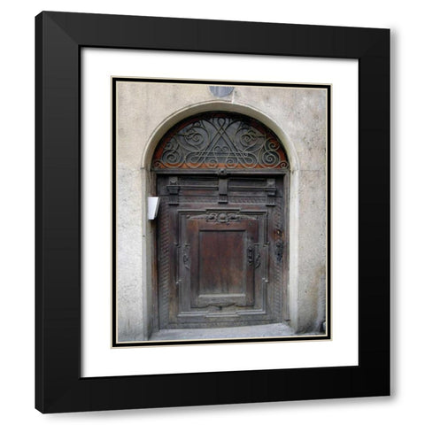 Prague Door IV Black Modern Wood Framed Art Print with Double Matting by Christensen, Jim