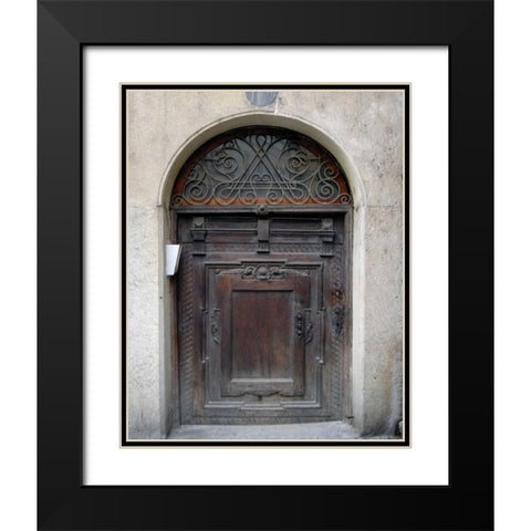 Prague Door IV Black Modern Wood Framed Art Print with Double Matting by Christensen, Jim