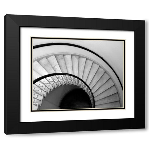 Capital Stairway Black Modern Wood Framed Art Print with Double Matting by Christensen, Jim
