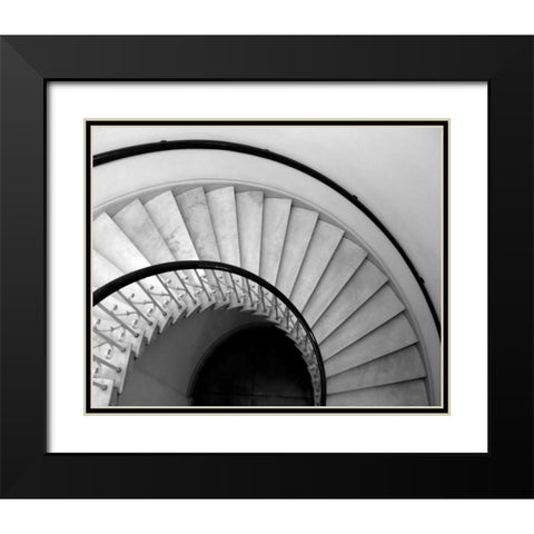 Capital Stairway Black Modern Wood Framed Art Print with Double Matting by Christensen, Jim