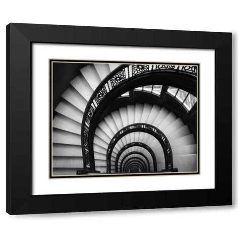 Rookery Stairwell Black Modern Wood Framed Art Print with Double Matting by Christensen, Jim