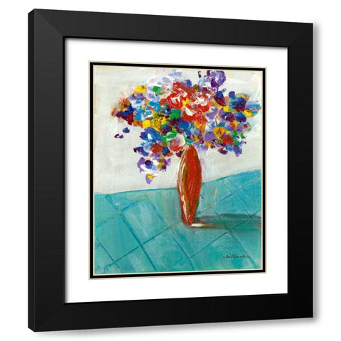 Red Vase Black Modern Wood Framed Art Print with Double Matting by Dilbeck, Nikki