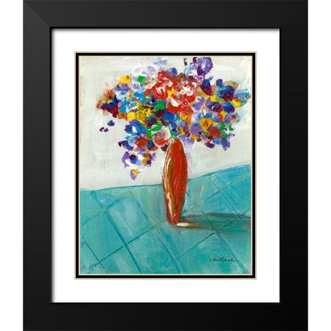 Red Vase Black Modern Wood Framed Art Print with Double Matting by Dilbeck, Nikki