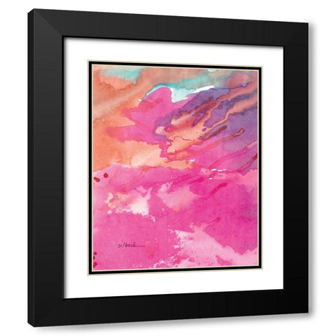 Pink Black Modern Wood Framed Art Print with Double Matting by Dilbeck, Nikki