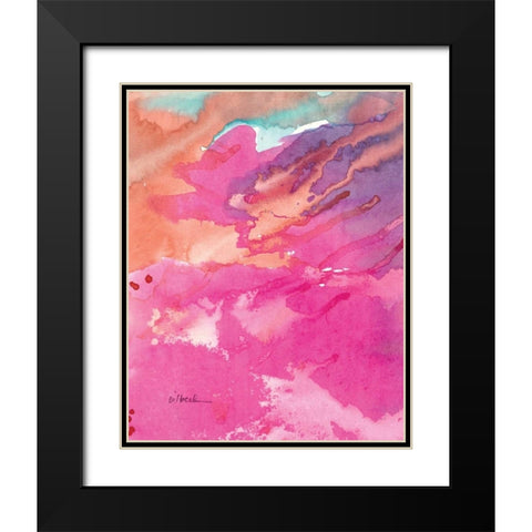 Pink Black Modern Wood Framed Art Print with Double Matting by Dilbeck, Nikki