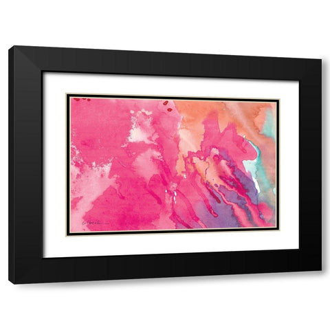 Pink II Black Modern Wood Framed Art Print with Double Matting by Nikki, Dilbeck