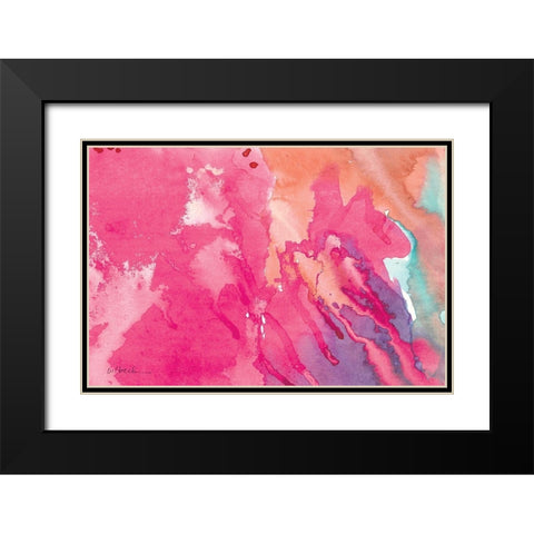 Pink II Black Modern Wood Framed Art Print with Double Matting by Nikki, Dilbeck