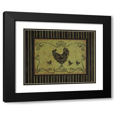 le Poulet Black Modern Wood Framed Art Print with Double Matting by Devereux, Sophie