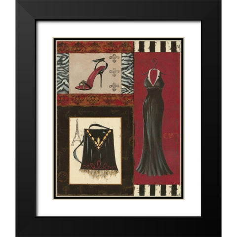 Fashion Collage II Black Modern Wood Framed Art Print with Double Matting by Devereux, Sophie