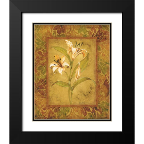 Garden Lilies I Black Modern Wood Framed Art Print with Double Matting by Engman, Allyn