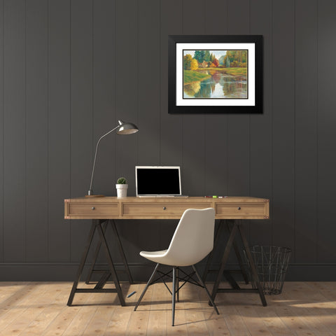 Calm Waters I Black Modern Wood Framed Art Print with Double Matting by Fermanis, Pamela