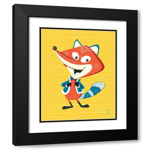 Collars Up! Black Modern Wood Framed Art Print with Double Matting by Blue Fish