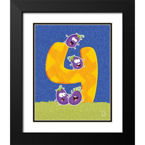 Brinjy 4 Black Modern Wood Framed Art Print with Double Matting by Blue Fish