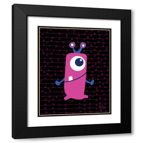 Wriggly Black Modern Wood Framed Art Print with Double Matting by Blue Fish