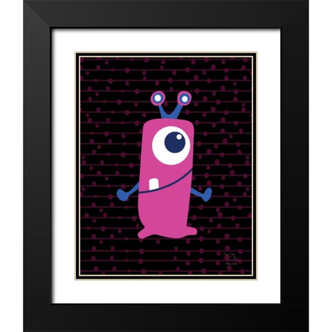 Wriggly Black Modern Wood Framed Art Print with Double Matting by Blue Fish
