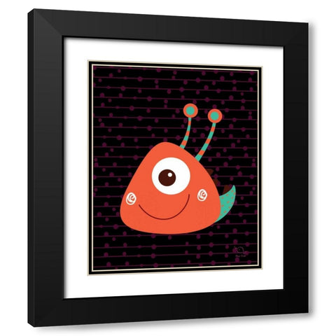 Slimy Black Modern Wood Framed Art Print with Double Matting by Blue Fish