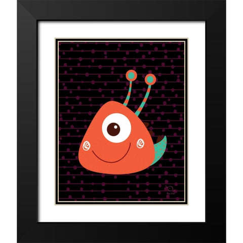Slimy Black Modern Wood Framed Art Print with Double Matting by Blue Fish