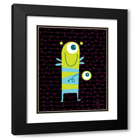 Stripy Black Modern Wood Framed Art Print with Double Matting by Blue Fish