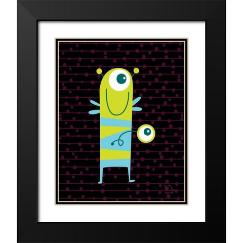 Stripy Black Modern Wood Framed Art Print with Double Matting by Blue Fish