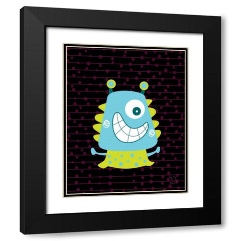 Bumpy Black Modern Wood Framed Art Print with Double Matting by Blue Fish