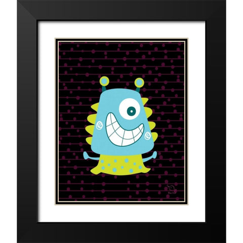 Bumpy Black Modern Wood Framed Art Print with Double Matting by Blue Fish