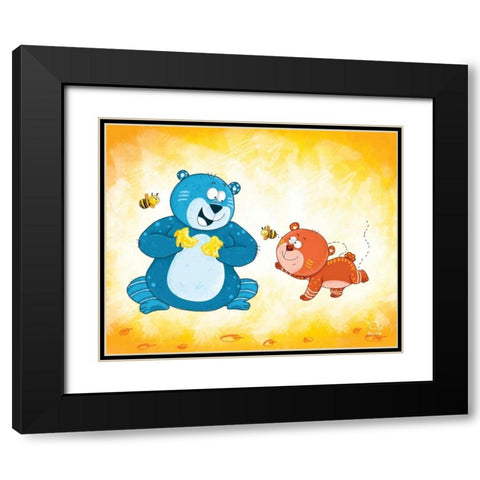Honey Boo Black Modern Wood Framed Art Print with Double Matting by Blue Fish