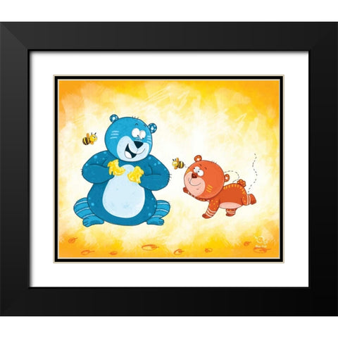 Honey Boo Black Modern Wood Framed Art Print with Double Matting by Blue Fish