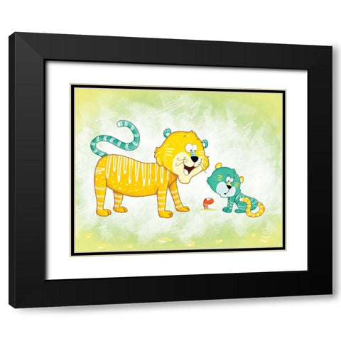 Tiggy Too Black Modern Wood Framed Art Print with Double Matting by Blue Fish