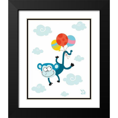 Ballooony Chimp Black Modern Wood Framed Art Print with Double Matting by Blue Fish