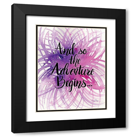 Adventure Begins Black Modern Wood Framed Art Print with Double Matting by Frazer, Amy