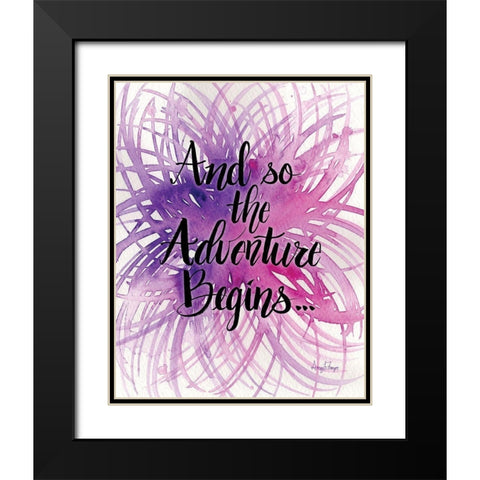 Adventure Begins Black Modern Wood Framed Art Print with Double Matting by Frazer, Amy