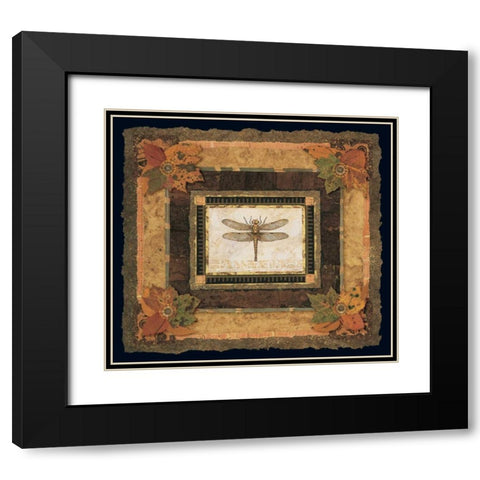 Dragonfly II Black Modern Wood Framed Art Print with Double Matting by Gladding, Pamela